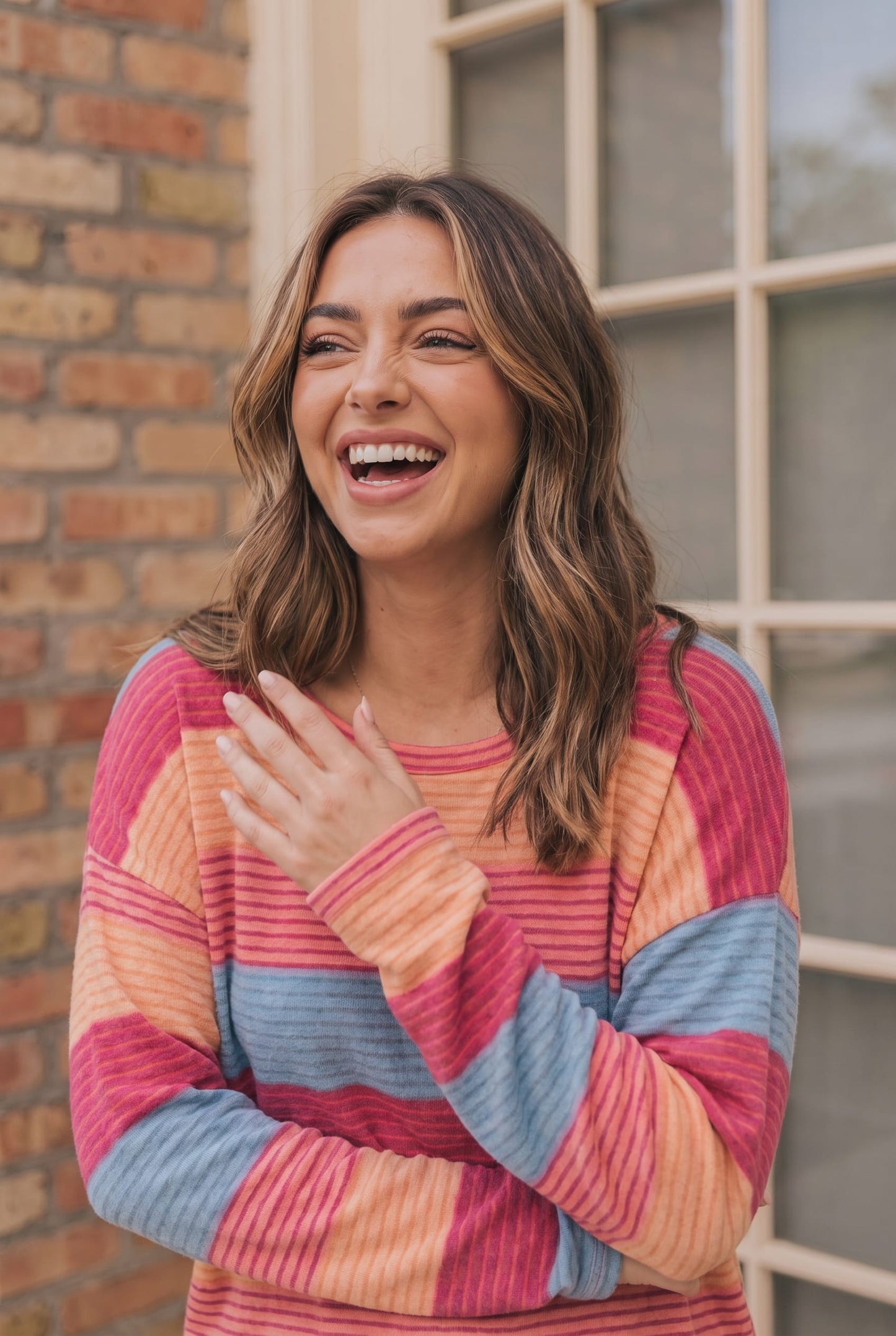 Sunny Stripes Long Sleeve Knit Top