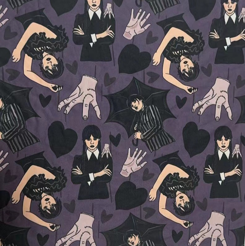 Wednesday Black Hearts (Semi-Exclusive) - High-quality Handcrafted Vibrant Leggings