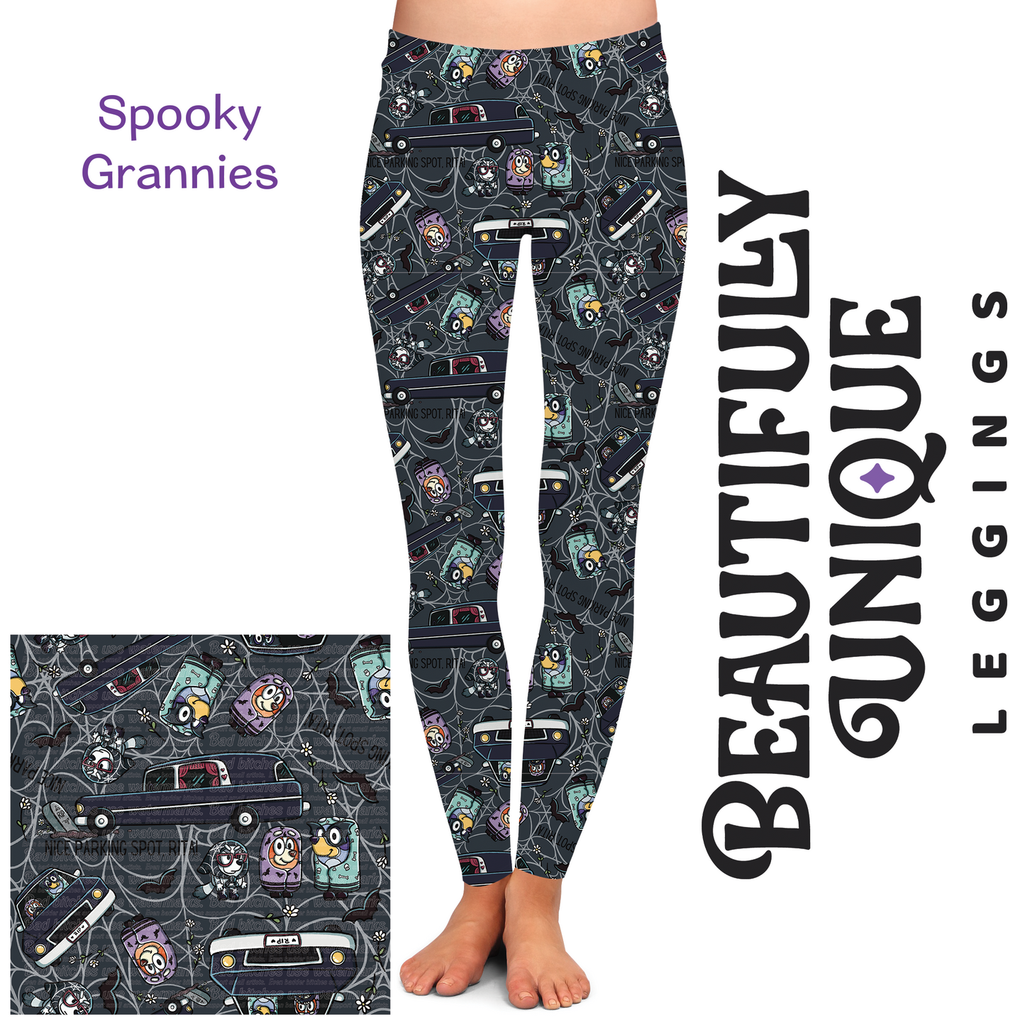 Pre-Order: Spooky Grannies Semi-Exclusive Leggings - High-quality Handcrafted Vibrant
