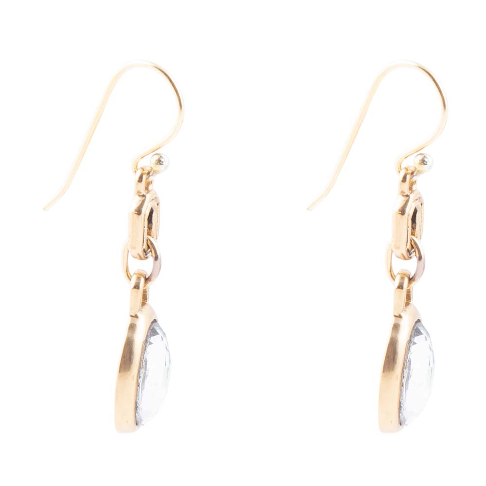 Black Mother of Pearl and Golden Bronze Drop Earrings