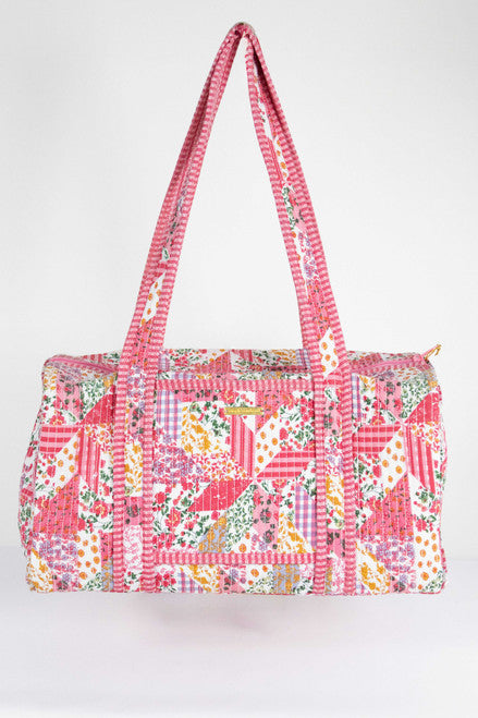QUILT DUFFLE BAG- PINK