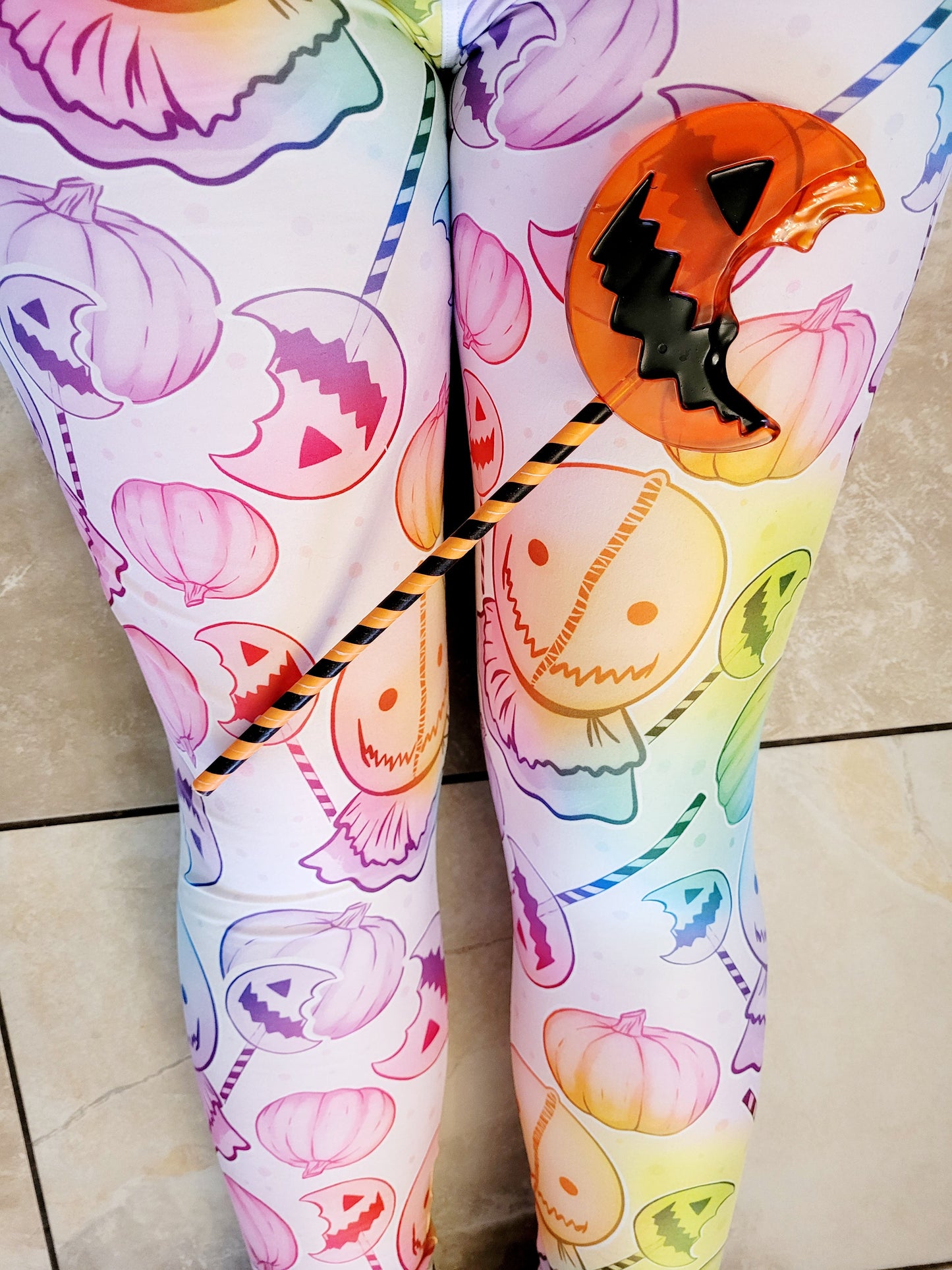 Check Your Candy Pastel Rainbow Pumpkin (Semi-Exclusive) - High-quality Handcrafted Vibrant Leggings