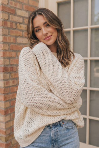 Coastal Breeze Open Knit Sweater
