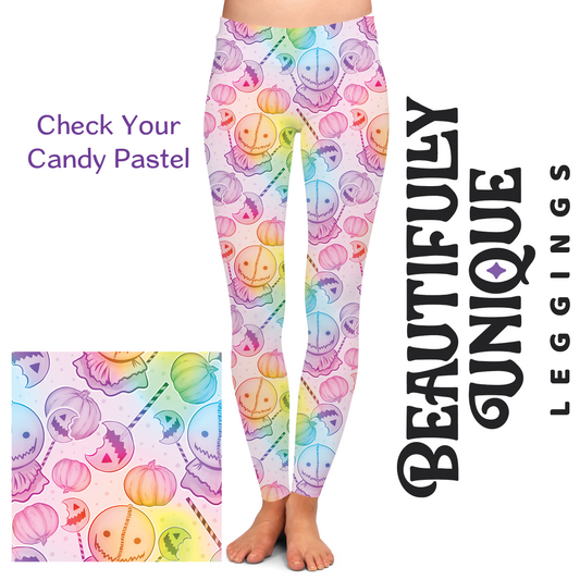 Check Your Candy Pastel Rainbow Pumpkin (Semi-Exclusive) - High-quality Handcrafted Vibrant Leggings