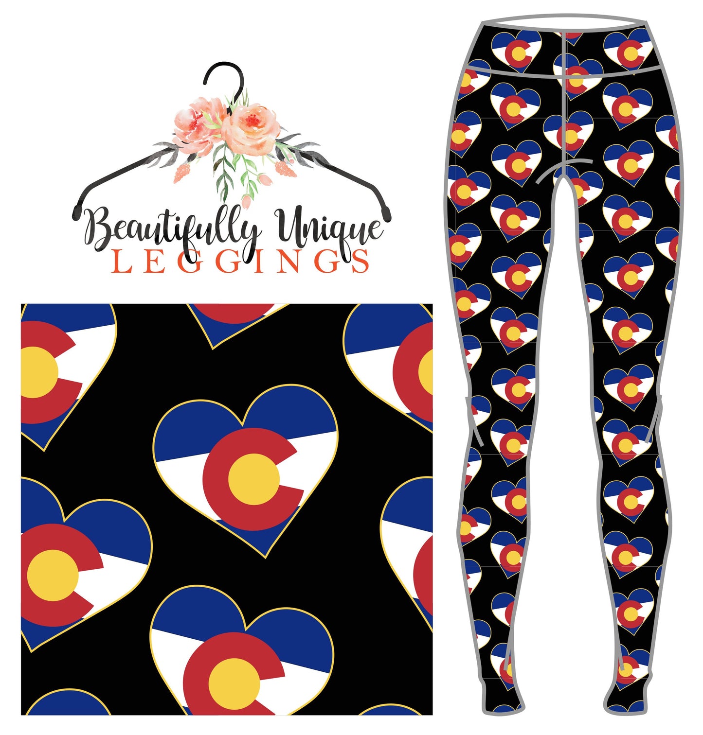 CLEARANCE Colorado Love (Exclusive) - High-quality Handcrafted Vibrant Leggings
