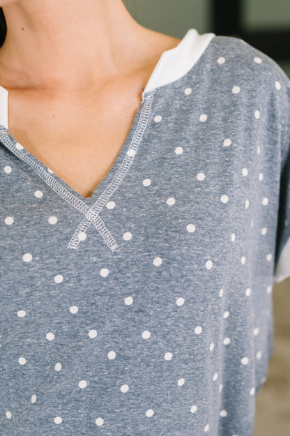 Dot, Dot, Dot V-Neck Casual Top