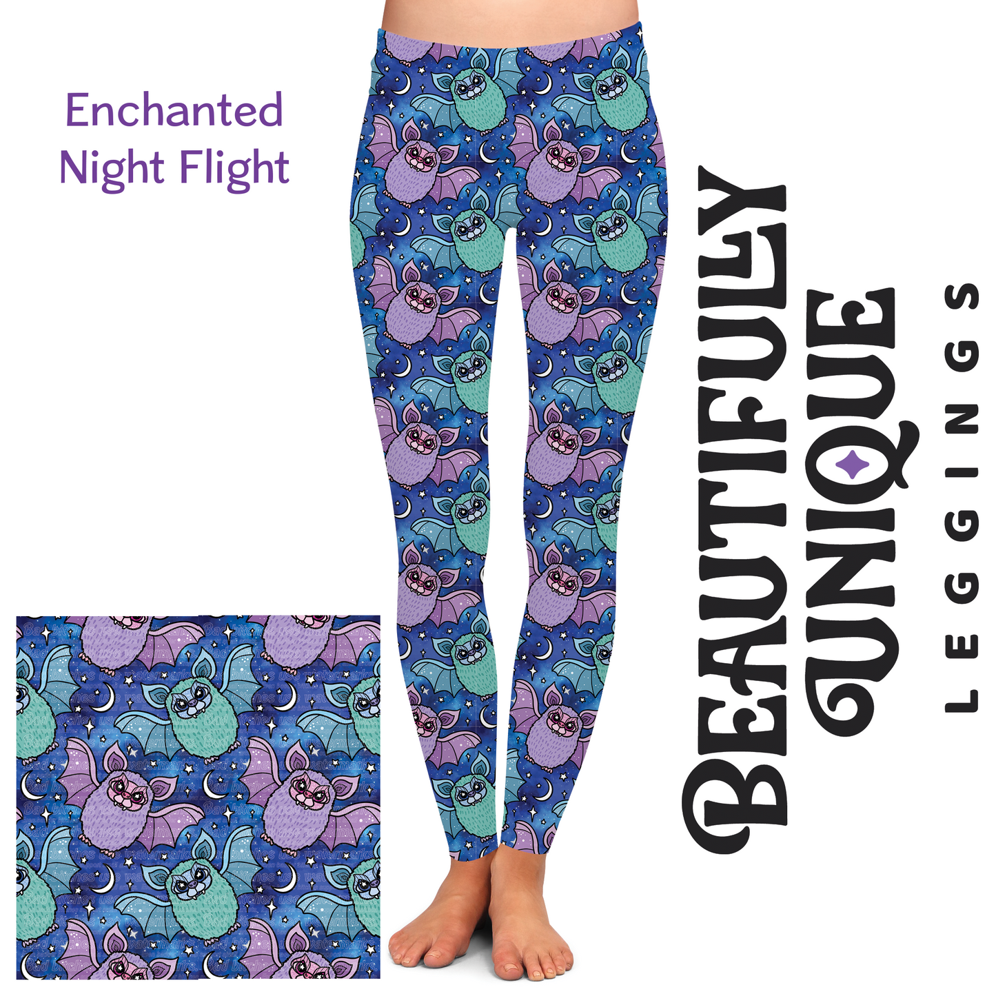 Pre-Order: Enchanted Night Flight Exclusive Leggings - High-quality Handcrafted Vibrant