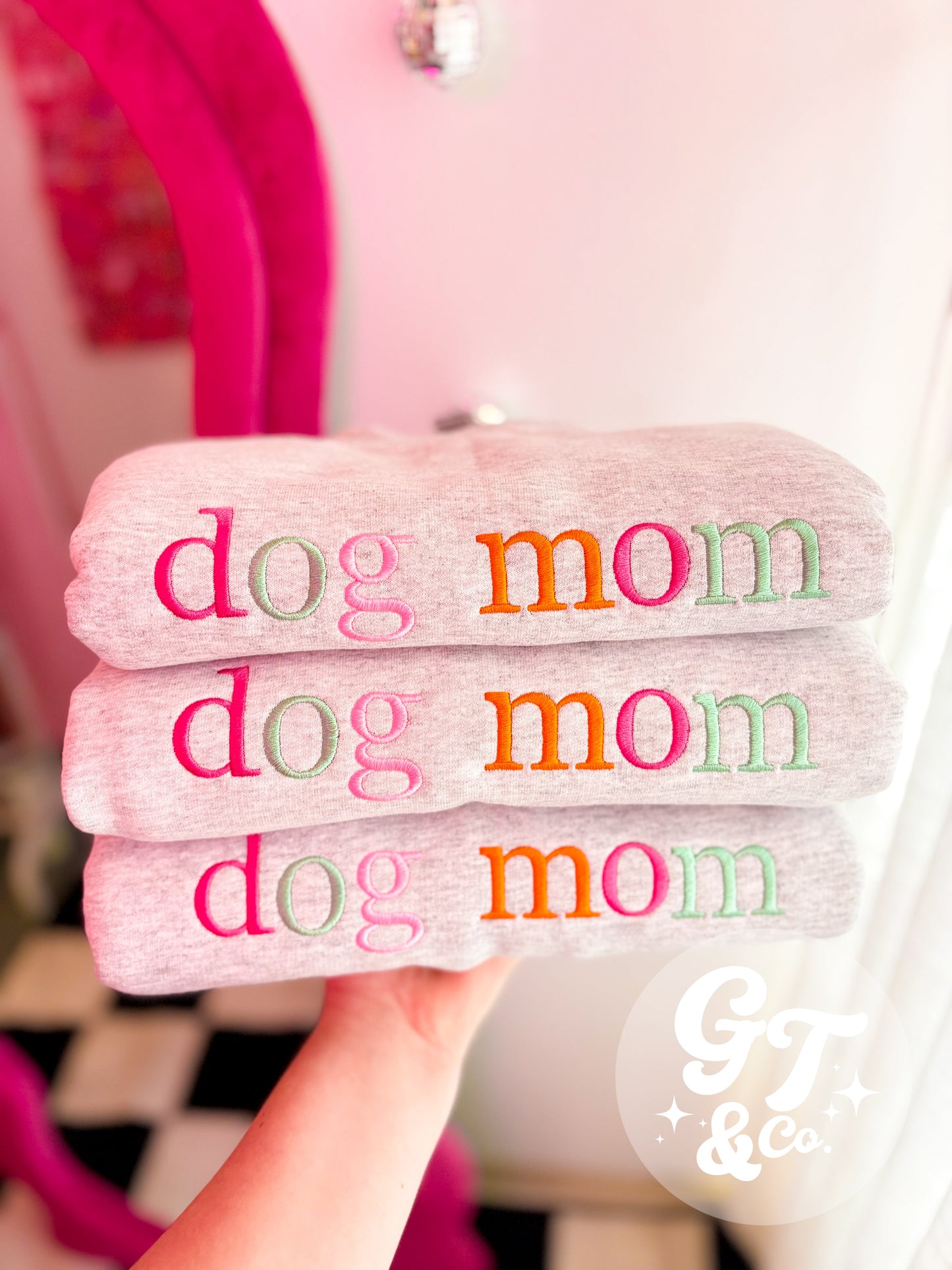 dog mom Embroidered Crewneck *MADE TO ORDER 10-15 BIZ DAYS*