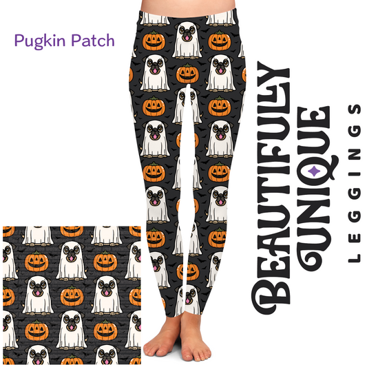 Pre-Order: Pugkin Patch Exclusive Leggings - High-quality Handcrafted Vibrant