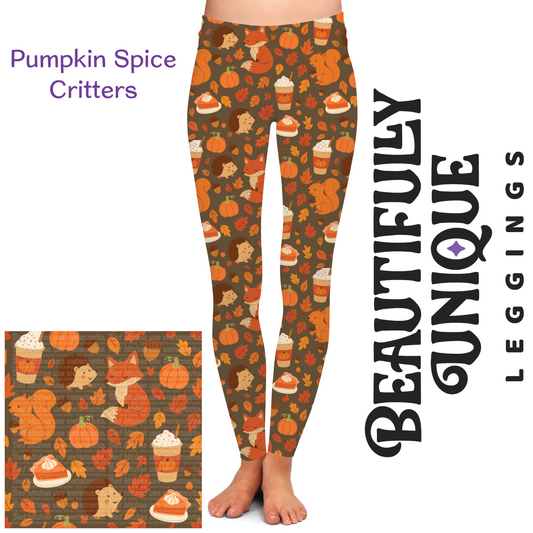 Pre-Order: Pumpkin Spice Critters Exclusive Leggings - High-quality Handcrafted Vibrant