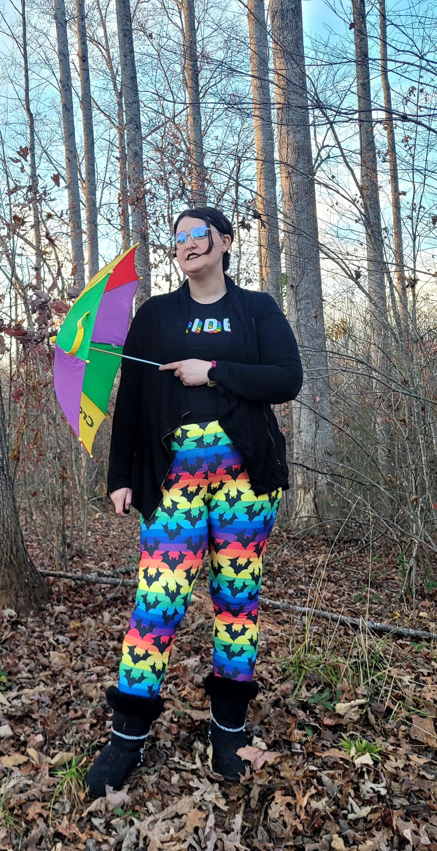 Rainbow Bats (Exclusive) - High-quality Handcrafted Vibrant Leggings