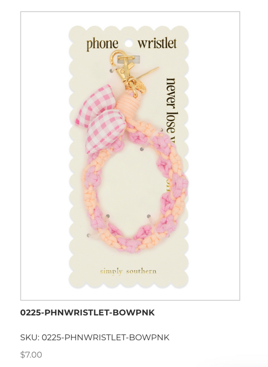 PINK BOW WRISTLET