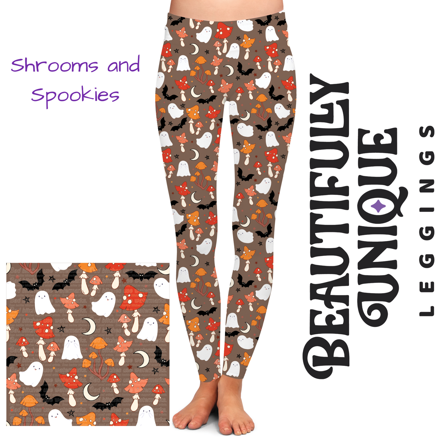 Shrooms & Spookies (Exclusive) - High-quality Handcrafted Vibrant Leggings