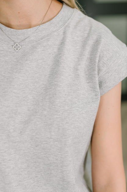 Sweet Like That Casual Dress in Heather Grey
